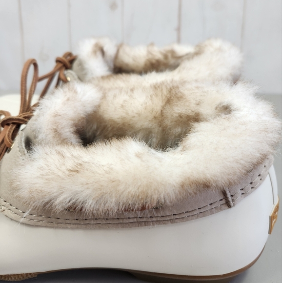 Sperry Saltwater 1-Eye Cozy Faux Fur Trim Waterproof Duck Shoes Cream US 11 - Picture 10 of 15